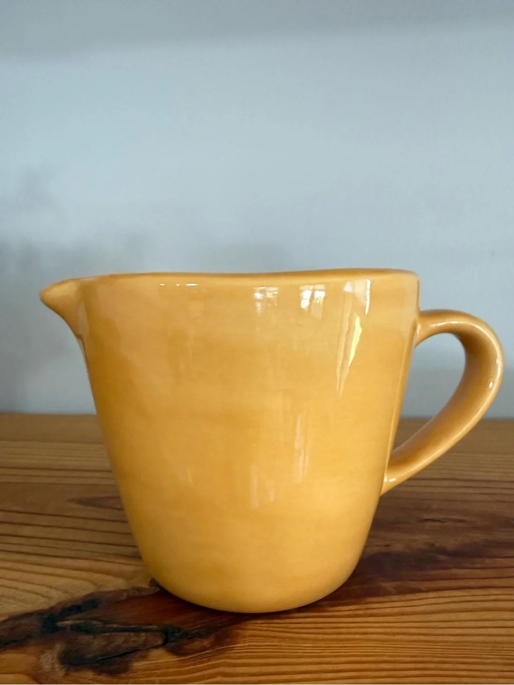 Pottery Barn Sausalito Yellow Stoneware Creamer Pitcher Mustard Glaze